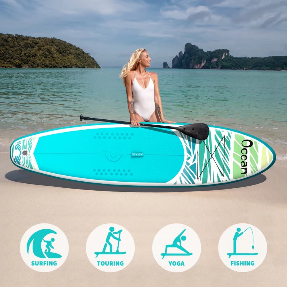 Tavola da Paddle Gonfiabile Funwater SUP 350x84x15cm, Capacità 180KG, Attrezzatura per Sport Acquatici per Adulti e Famiglie