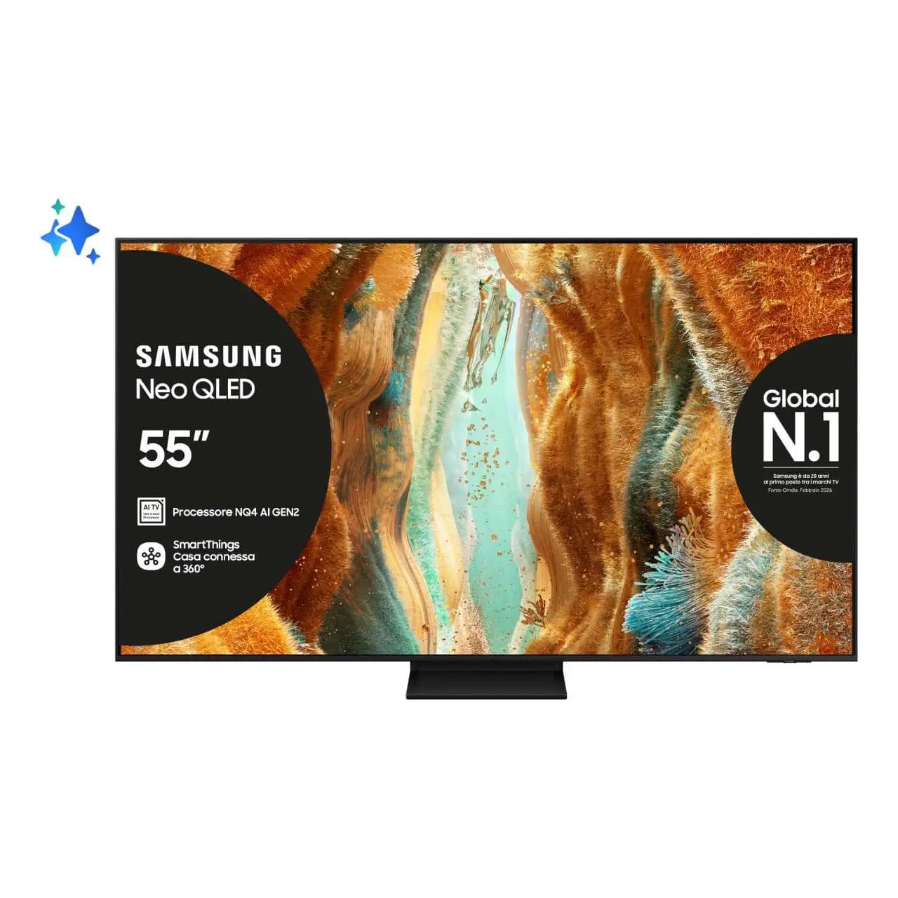 Samsung QE55QN70FAUXZT 55 Pollici Neo QLED 4K Smart TV - Tizen, 144Hz, Neo Quantum HDR, WiFi 5, Bluetooth 5.3, 4 HDMI, Gaming Hub, Alexa, AirPlay