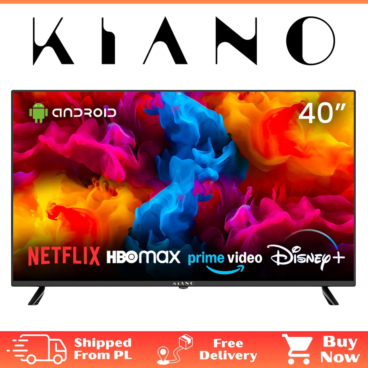 TV LED 40 Pollici Full HD Smart TV con WIFI, DVBT T2, HEVC, 3x HDMI, Miracast