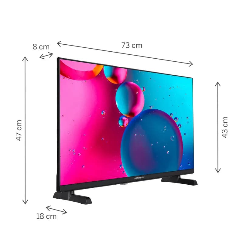 Thomson 32" HD Smart TV 32HF2S34 – LED Television, Android Smart TV, WiFi, DVB-T2/S2/C, HDMI, USB Smart TV