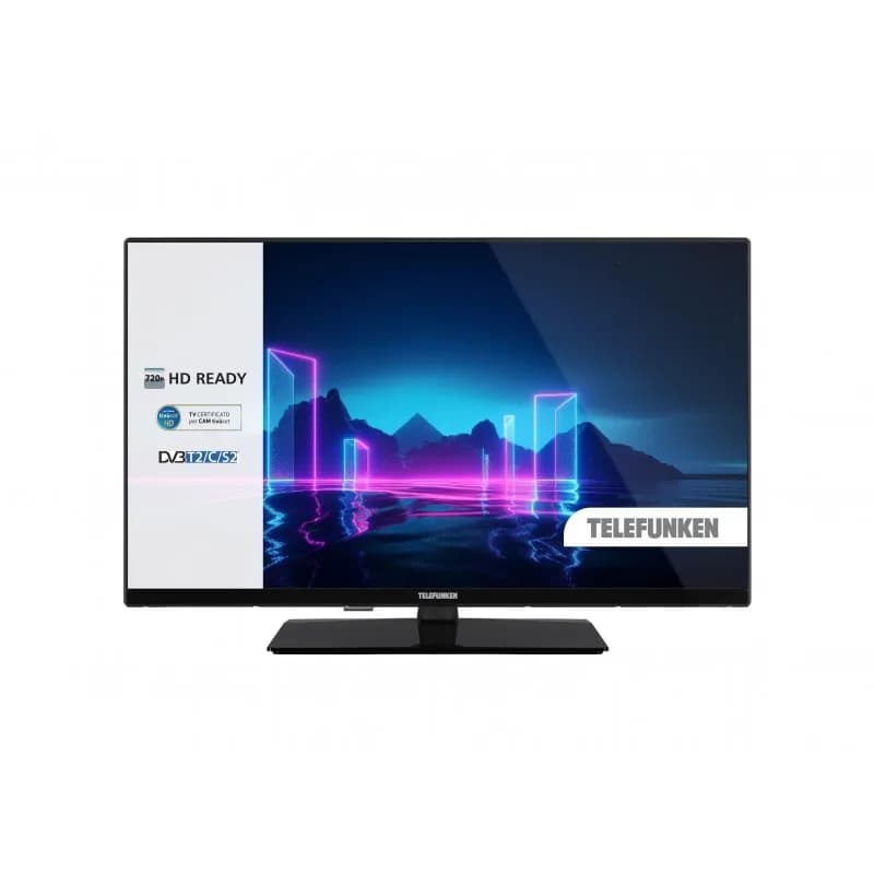 Telefunken TE32750S38YXD 32" HD Ready LED TV, DVB-T2/S2, 3 HDMI, USB, Hotel Mode, Classe Energetica E, Nero