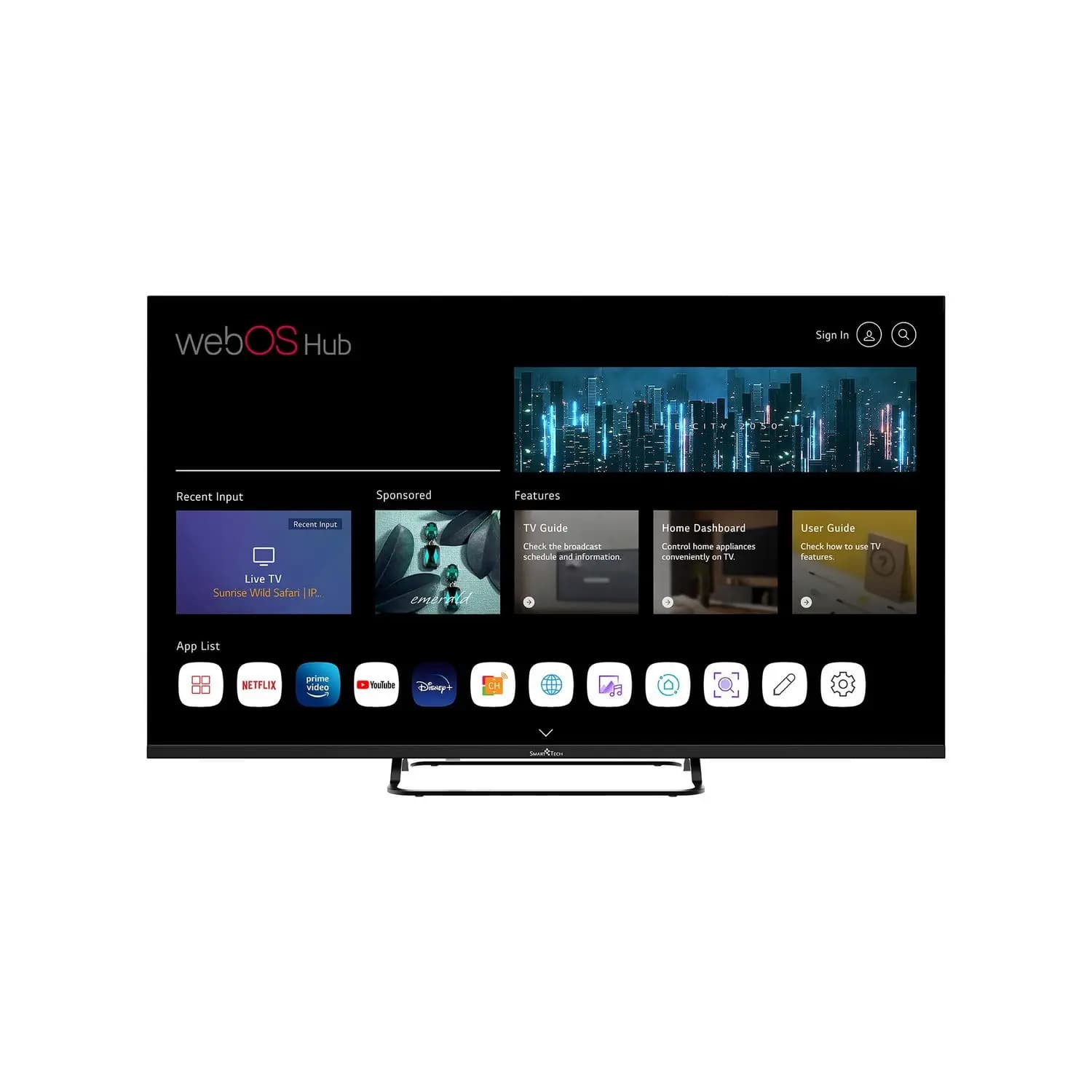 Smart Tech 43QW02V2 43 Pollici QLED 4K Smart TV - webOS Hub, Quantum Dot, WiFi Dual Band, Bluetooth 5.1, 3 HDMI, Dolby Audio, AirPlay, HomeKit, ThinQ