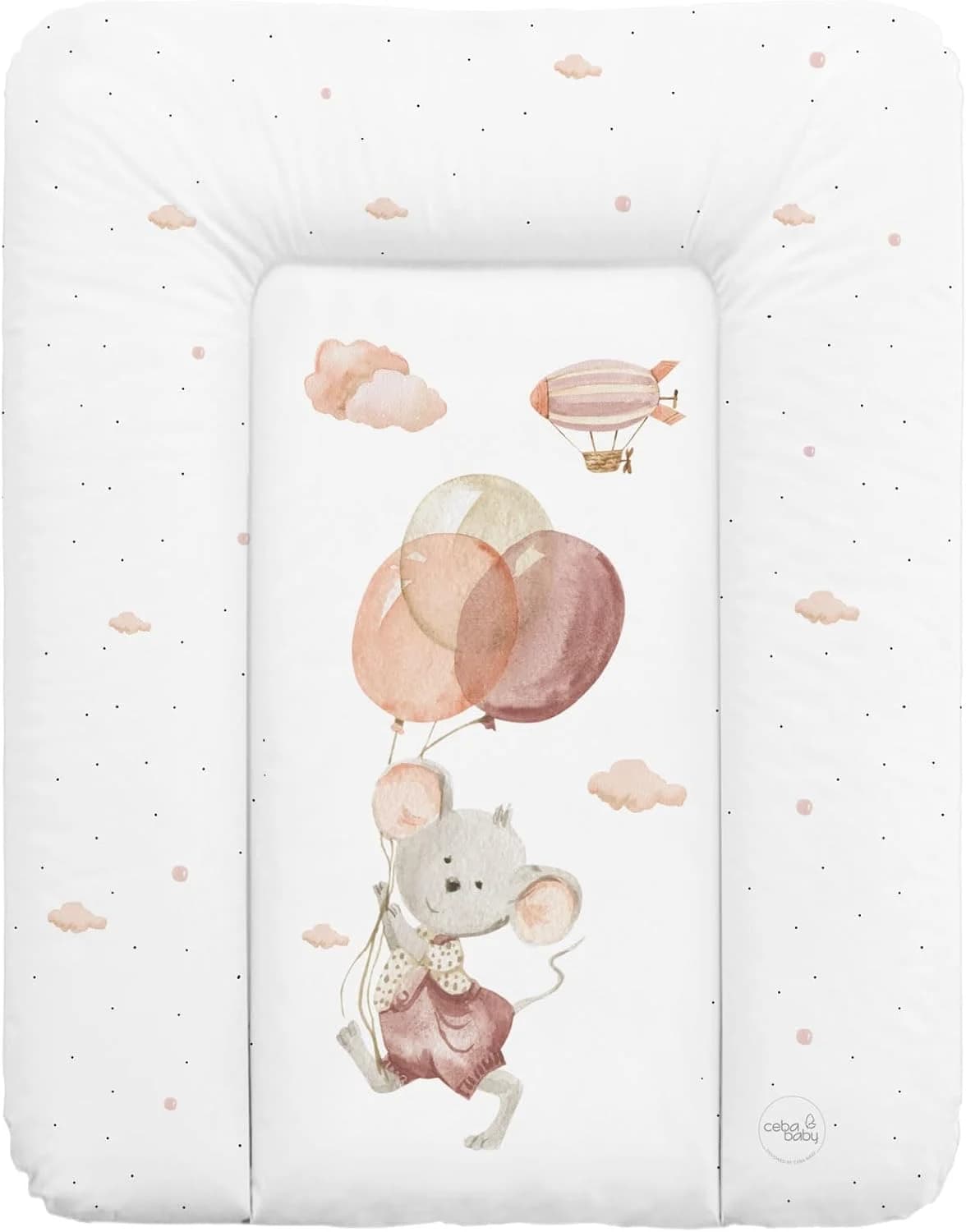 Ceba Baby Fasciatoio Materassino 75x70 cm - Cuscino Morbido e Impermeabile per Cambio Pannolino  Neonati e Bambini - Fantasia Topo