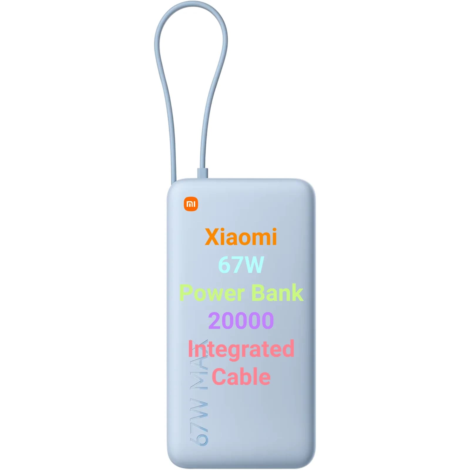 Xiaomi Power Bank 67W 20000 (Cavo Integrato) - Ricarica 67W/65W, Cavo USB-C, Schermo Digitale, 3 Porte, Grande Capacità