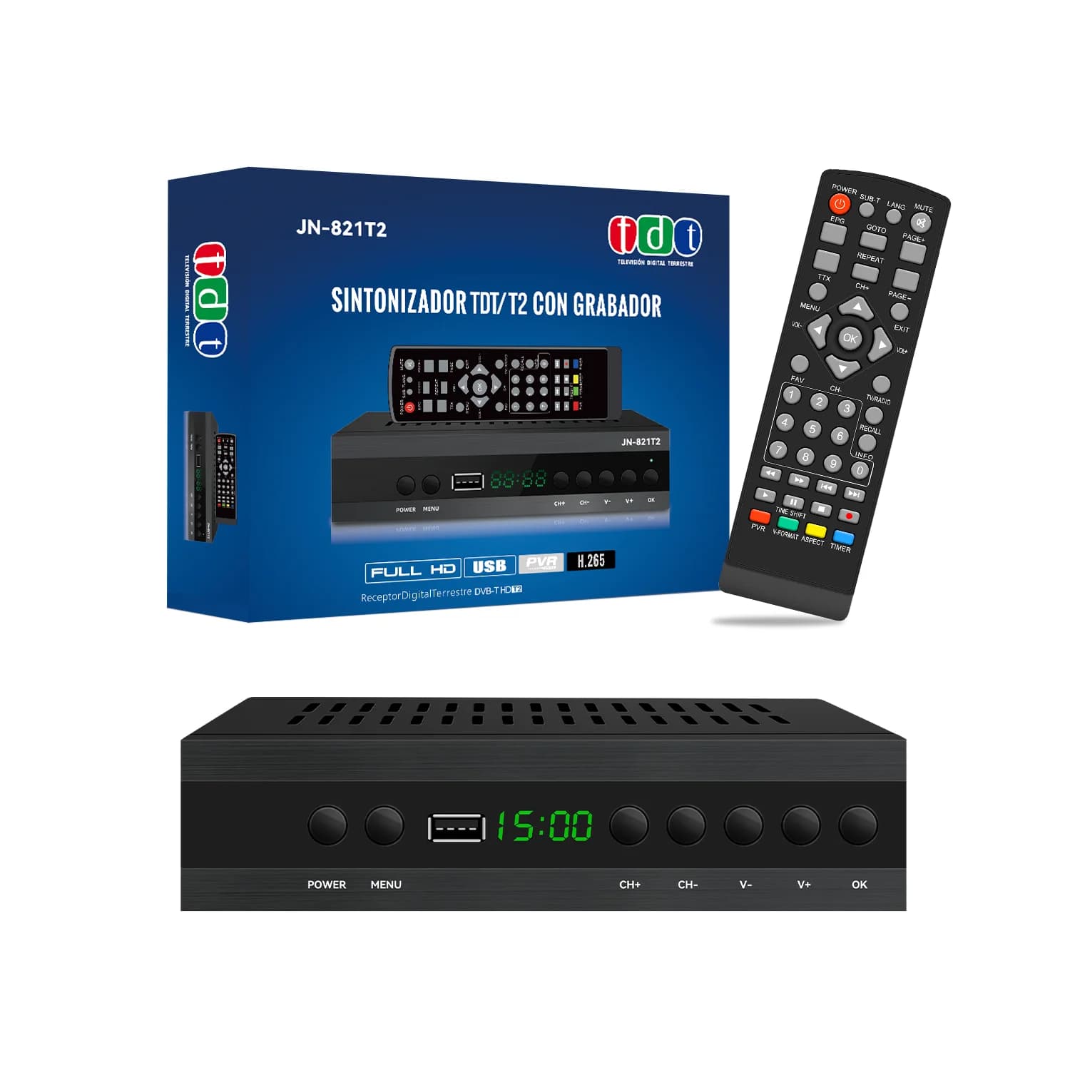 Decoder Registratore DVB-T Nuova Versione 2025 con WIFI e TV DVB-T Full HD PVR DVB-T HD Alta Definizione DVB-T HD 1080p Registratore USB, WiFi, HDMI,