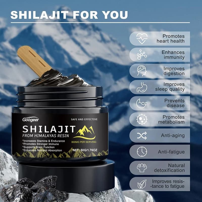 1-5 Bottiglie Puro 800MG Himalaya Naturale Shilajit Resina Lab Acido Fulvico Testato 85+ Tracce Minerali Acido Fulvico Cura Lab Testato