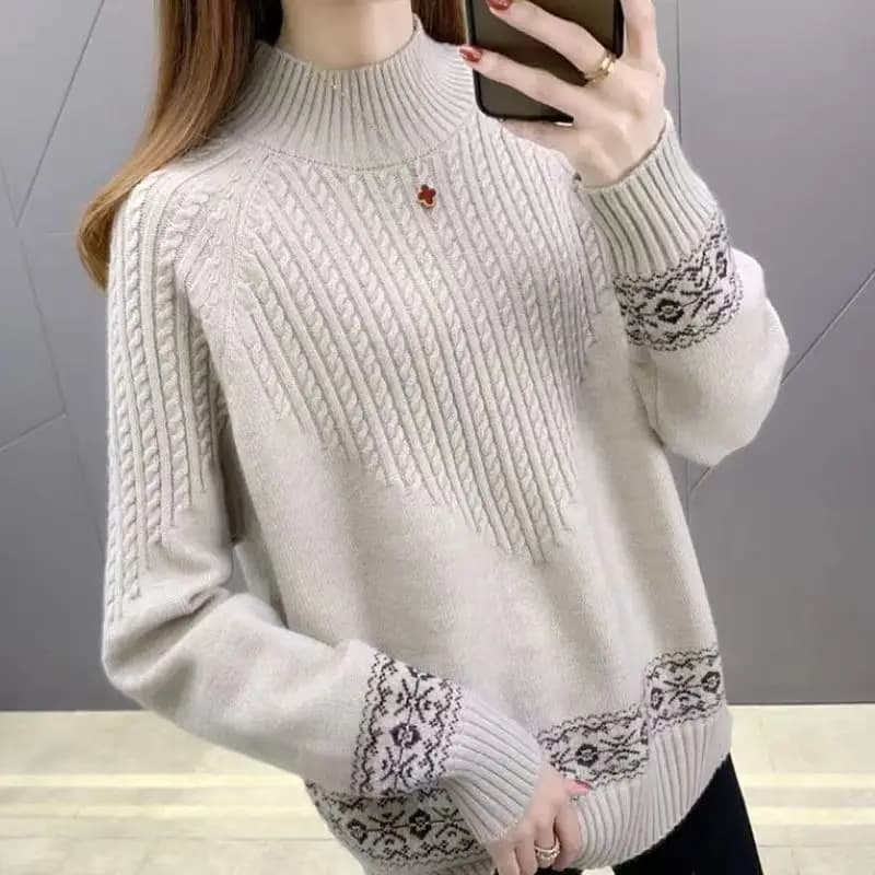Autunno inverno nuove donne abbigliamento pullover maglioni tinta unita girocollo lavorato a maglia sciolto manica lunga pendolari coreano