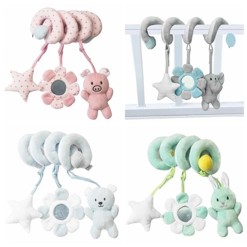 Baby Bed Hanging Toy Hanging spirale sonaglio carrello ciondolo interattivo strumento di educazione precoce passeggino neonato morbido peluche