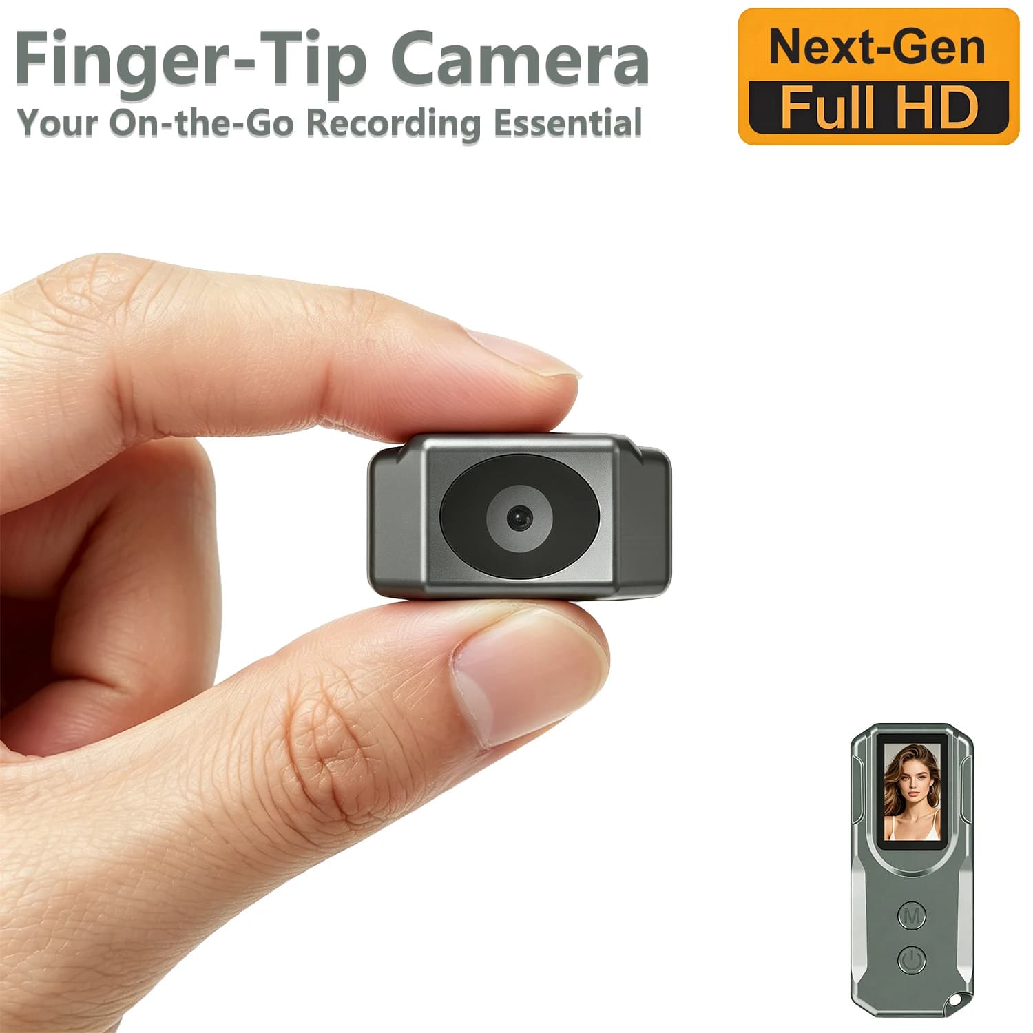 Telecamere da dito, Action Cam compatte e portatili, con display, Mini videocamera Full HD tascabile per vlogging