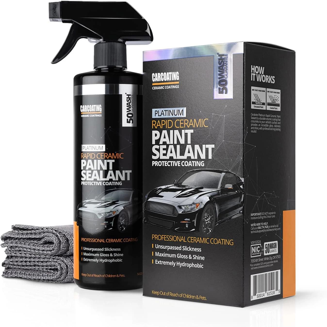 Spray Sigillante Ceramico Platinum Rapid, Massima Lucentezza, Estremamente Idrofobico, Lisciozza Ineguagliabile, Rivestimento Spray Ceramico