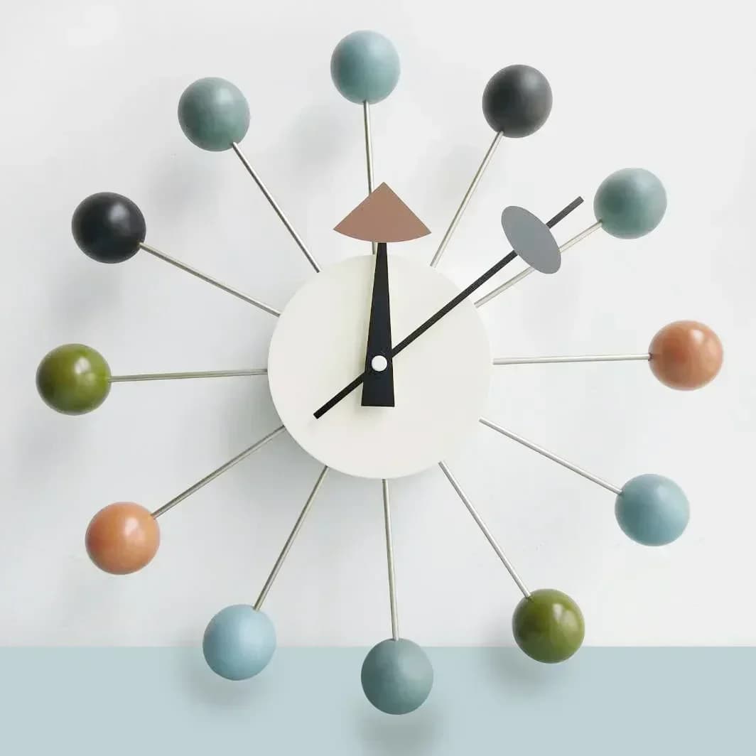 Nordic Nelson Ball Orologio da parete semplice e muto per caramelle Orologio da parete per soggiorno, sala da pranzo, arte creativa, personalità,