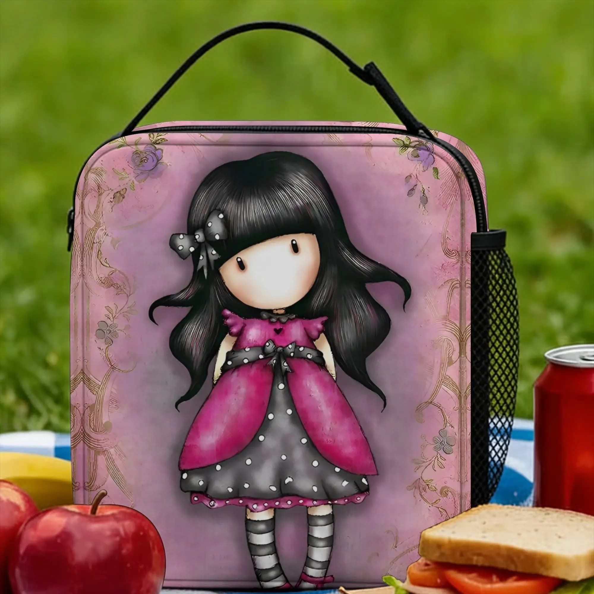 Borsa Termica Grande per il Pranzo con Design a Bambole Carine, Contenitore per Pasti S-Santoro G-Gorjuss, Borsa Frigo, Borsa Porta Pranzo, Borsa per