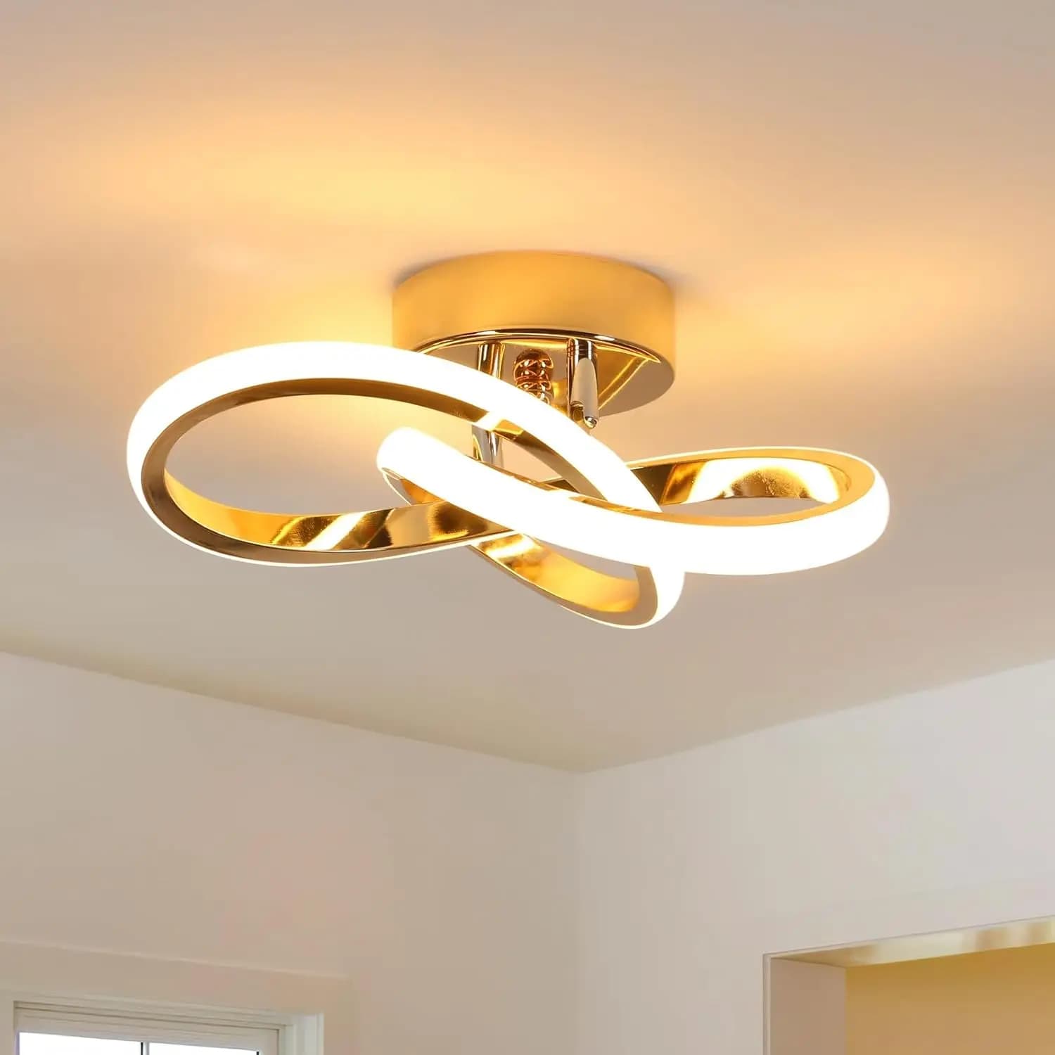 Plafoniera LED, Plafoniera LED Moderna 22W 2500 LM, Plafoniera in Alluminio per Camera da Letto, Cucina, Balcone, Soggiorno, Corridoio, Luce Calda