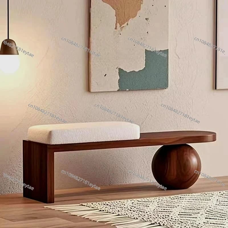 Sgabello Nordico Medievale per Cambio Scarpe, Poggiapiedi per Scarpe da Ingresso/Soggiorno, Panca per Camera da Letto/Guardaroba