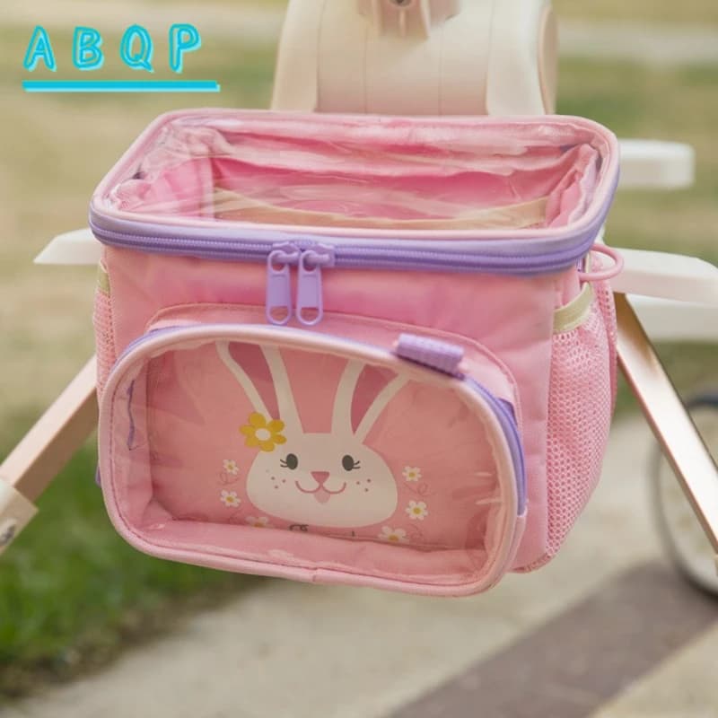 Borsa da appendere per passeggino multifunzionale trasparente, leggera, per la conservazione di prodotti per bambini