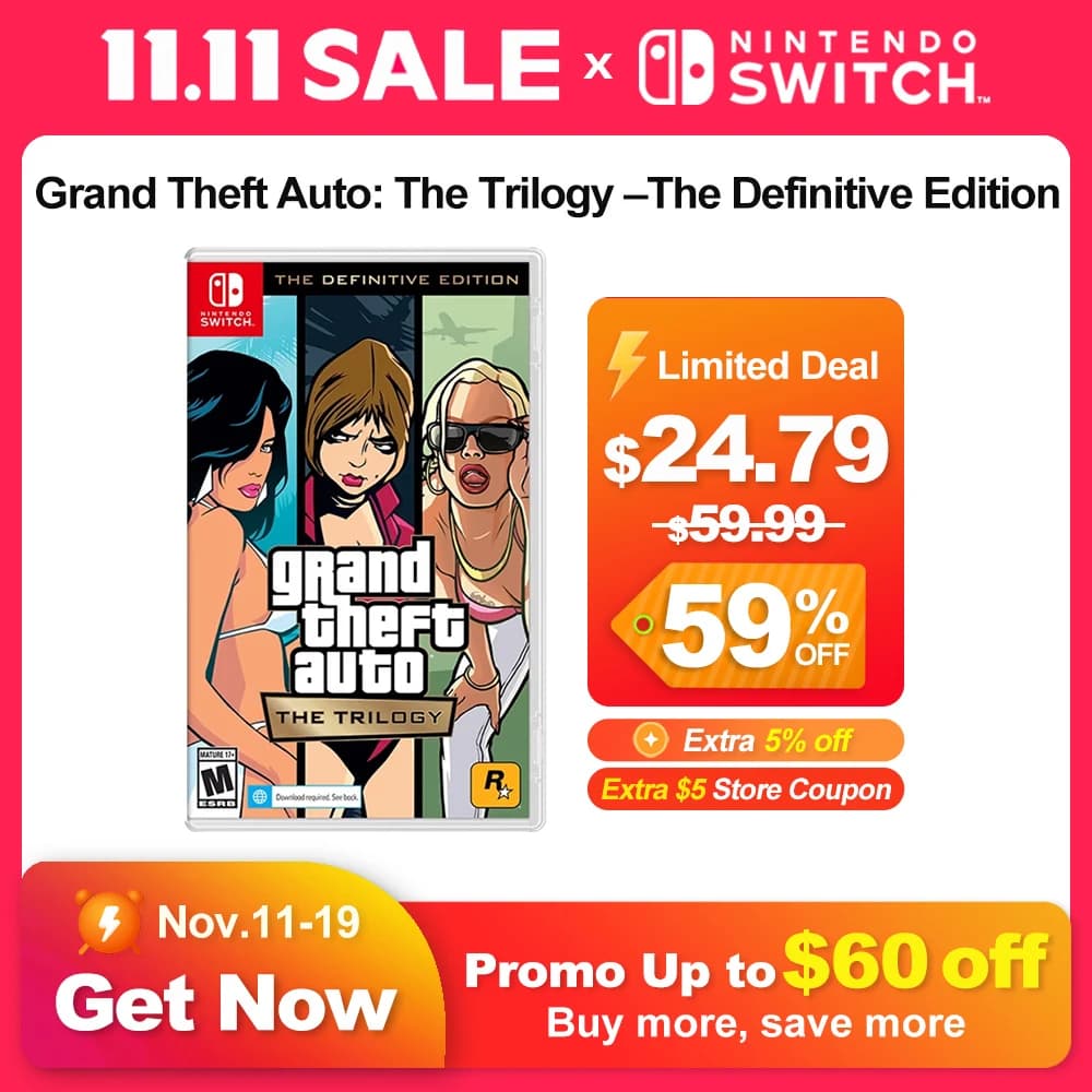 Giochi Nintendo Switch Grand Theft Auto The Trilogy The Definitive Edition Gioco fisico ufficiale di carte GTA per Switch