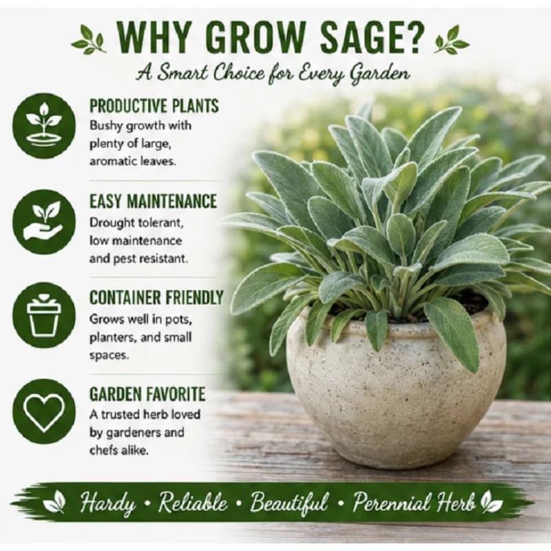 6g Edible Sage Seeds – Classic Savory Herb Ideal for Roasted Meats, Italian & French Home Cooking