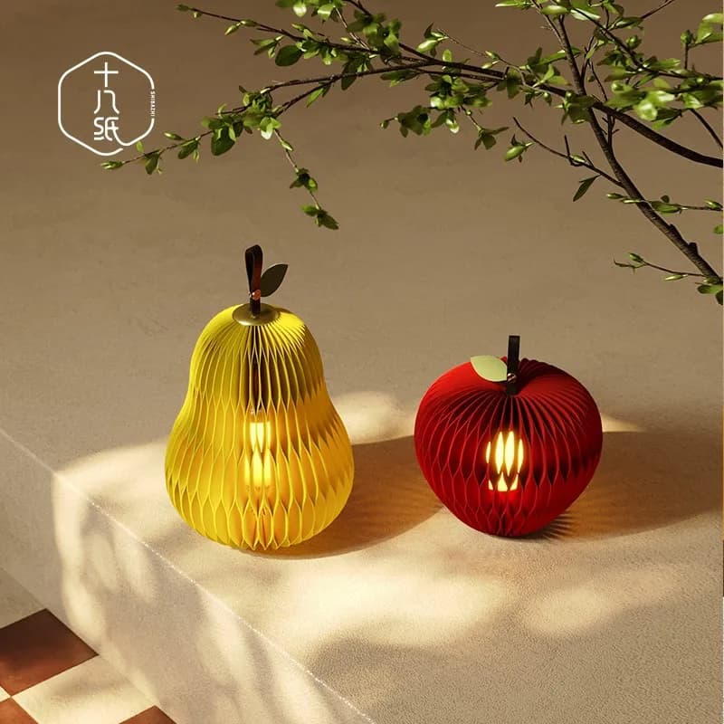 Diciotto carta colorata frutta lanterna luce notturna camera da letto luce del sonno lampada portatile fiore per bambini 2024 nuovo festival atmosfera