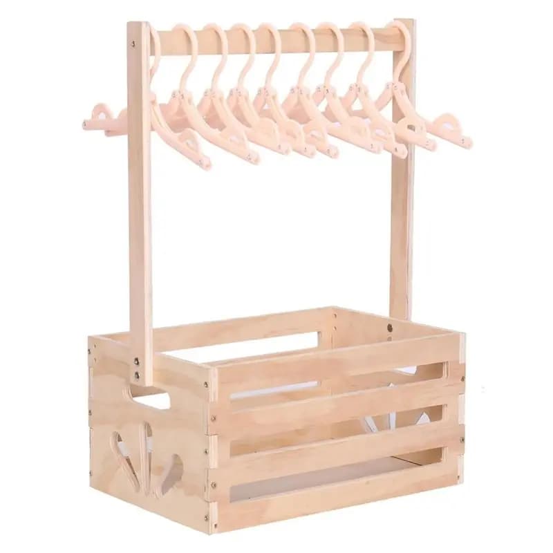Cesto regalo in legno per baby shower con manico, contenitore portaoggetti per la cameretta, cesto portaoggetti per prodotti per