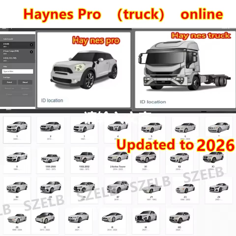 Account Online Haynes Pro e Haynes Pro Truck Nuovo 2026 per Strumenti di Riparazione Auto e Software di Manutenzione Veicoli