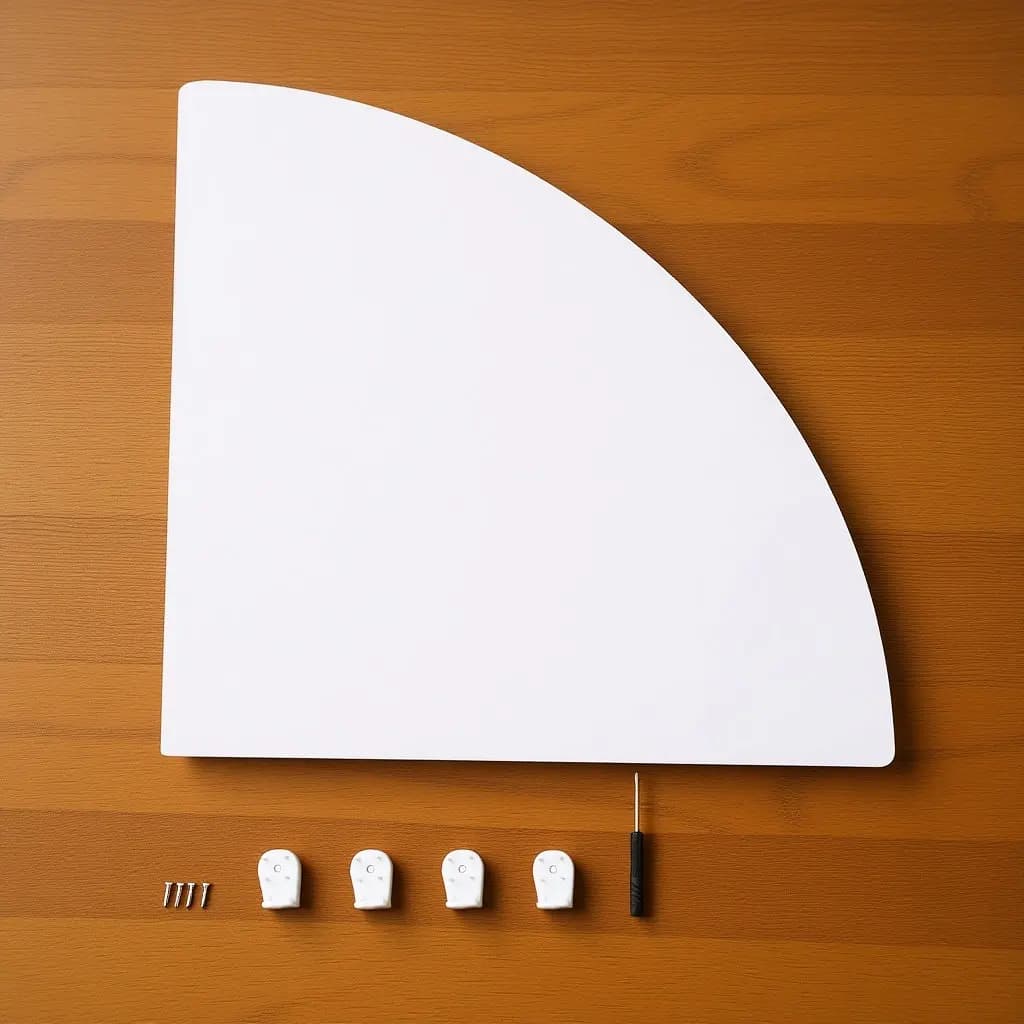 Set di Mensole Angolari a Forma di Ventaglio 28Cm Bianche, Portaoggetti Compatto per Arredamento Casa, Cucina, Camera da Letto, Bagno, Montaggio a