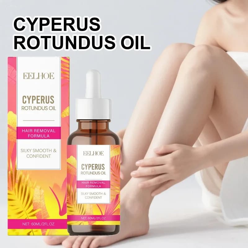 Olio di Cyperus Rotundus per il Corpo, Olio Lenitivo Post-Depilazione, Inibitore della Crescita dei Peli, Cura Dopo l'Epilazione per una Pelle Liscia