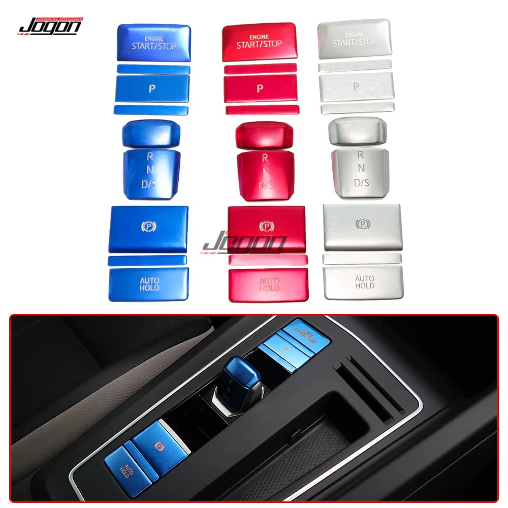 Pulsante del freno a mano Copertura Trim Per VW Per Volkswagen Golf 8 MK8 Rline R GTI 2020 2021 Freno A Mano P Pulsante Interruttore adesivo
