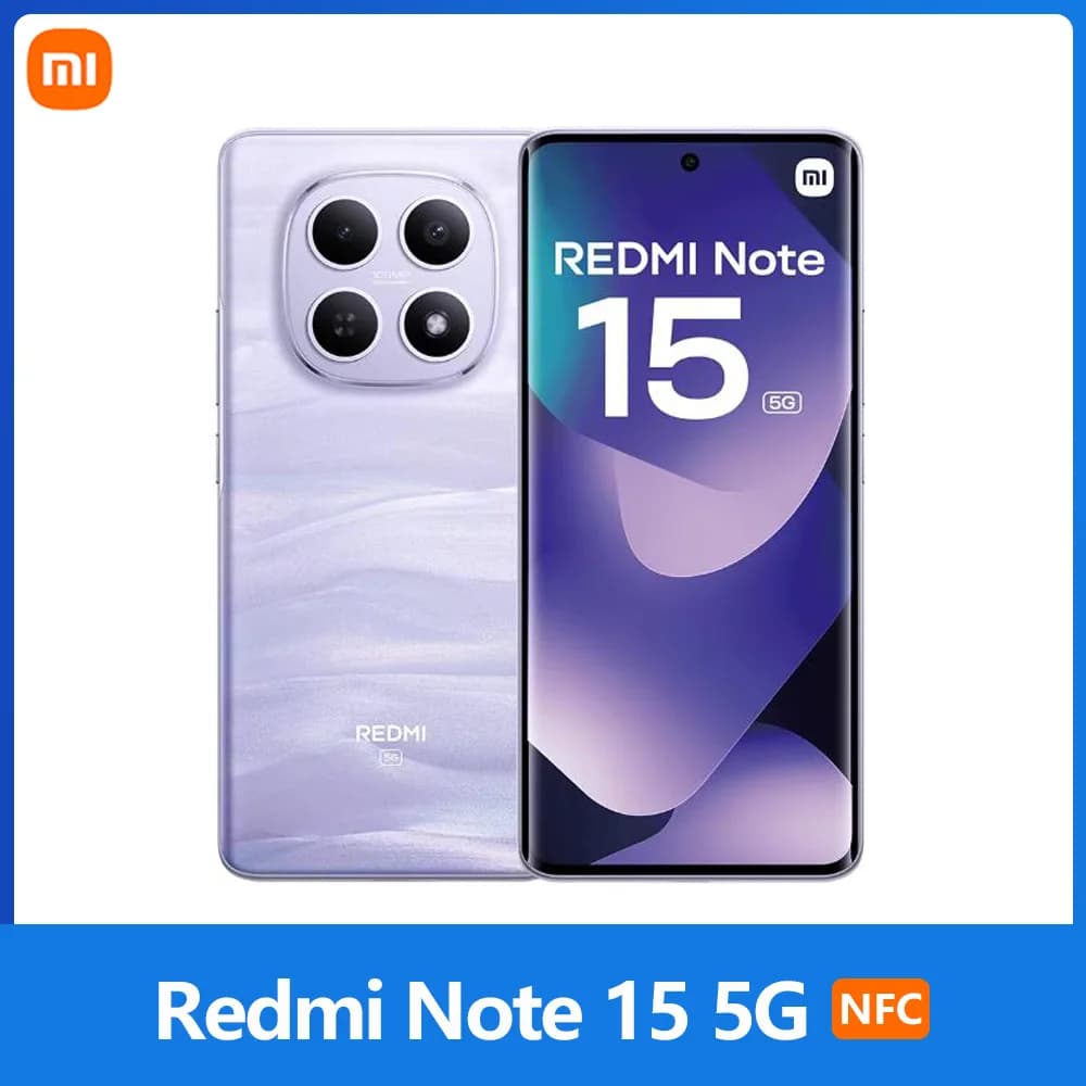 Xiaomi Redmi Note 15 5G, NFC, Schermo AMOLED FHD da 6,77'', 120 Hz, Fotocamera da 108 MP, Batteria da 5520 mAh, IP65