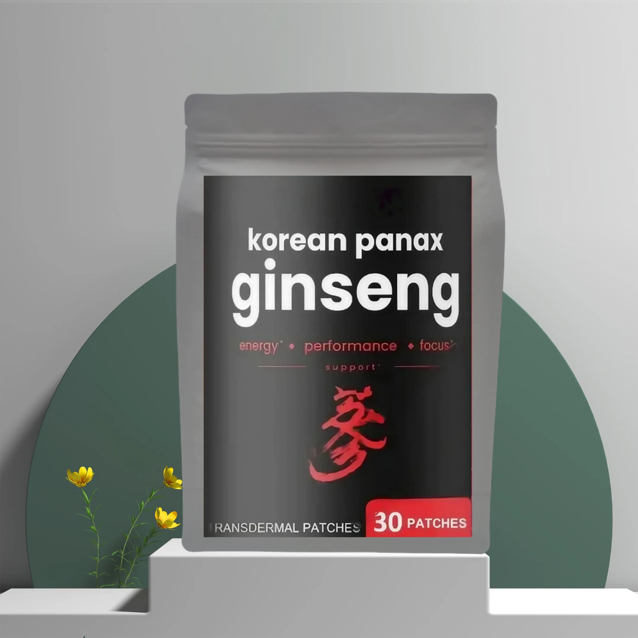 Set di 30 Cerotti al Ginseng Rosso Coreano: Assorbimento Transdermico per Energia, Concentrazione, Prestazioni e Supporto Immunitario
