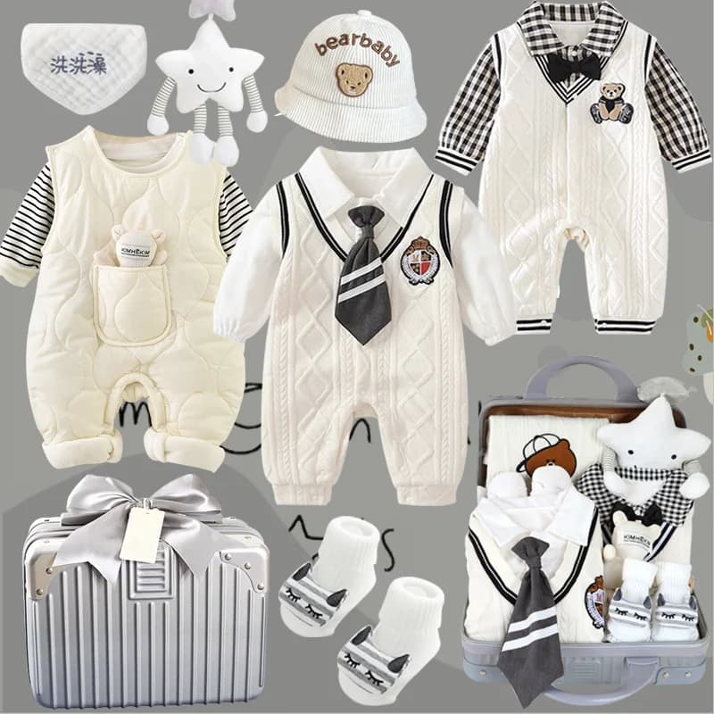 Confezione regalo per riunioni di neonati, vestiti, vestiti, regalo per bambini, primo mese, 100 giorni di età, regalo per riunioni di nascita del