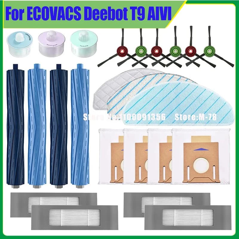 Per ECOVACS Deebot T9 AIVI Robot Aspirapolvere Spazzola Laterale Principale Sacchetti Per La Polvere Filtro Hepa Mop Panno Capsula Deodorante Per