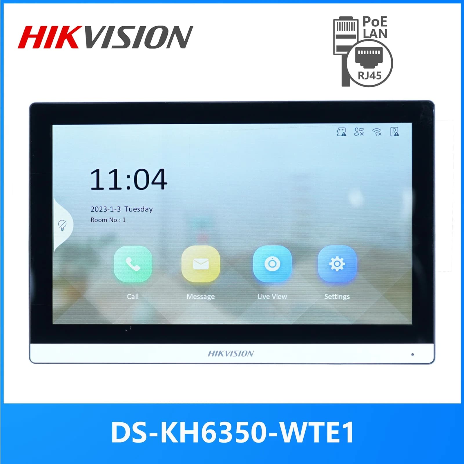 Monitor da interno PoE multilingue da 7 pollici HIKVISION DS-KH6350-WTE1 sostituisce DS-KH6320-WTE1, app Hik-connect, WiFi, videocitofono