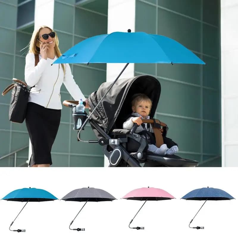 Ombrello per passeggino con protezione UV con morsetto parasole universale antipioggia con morsetto accessori per passeggino