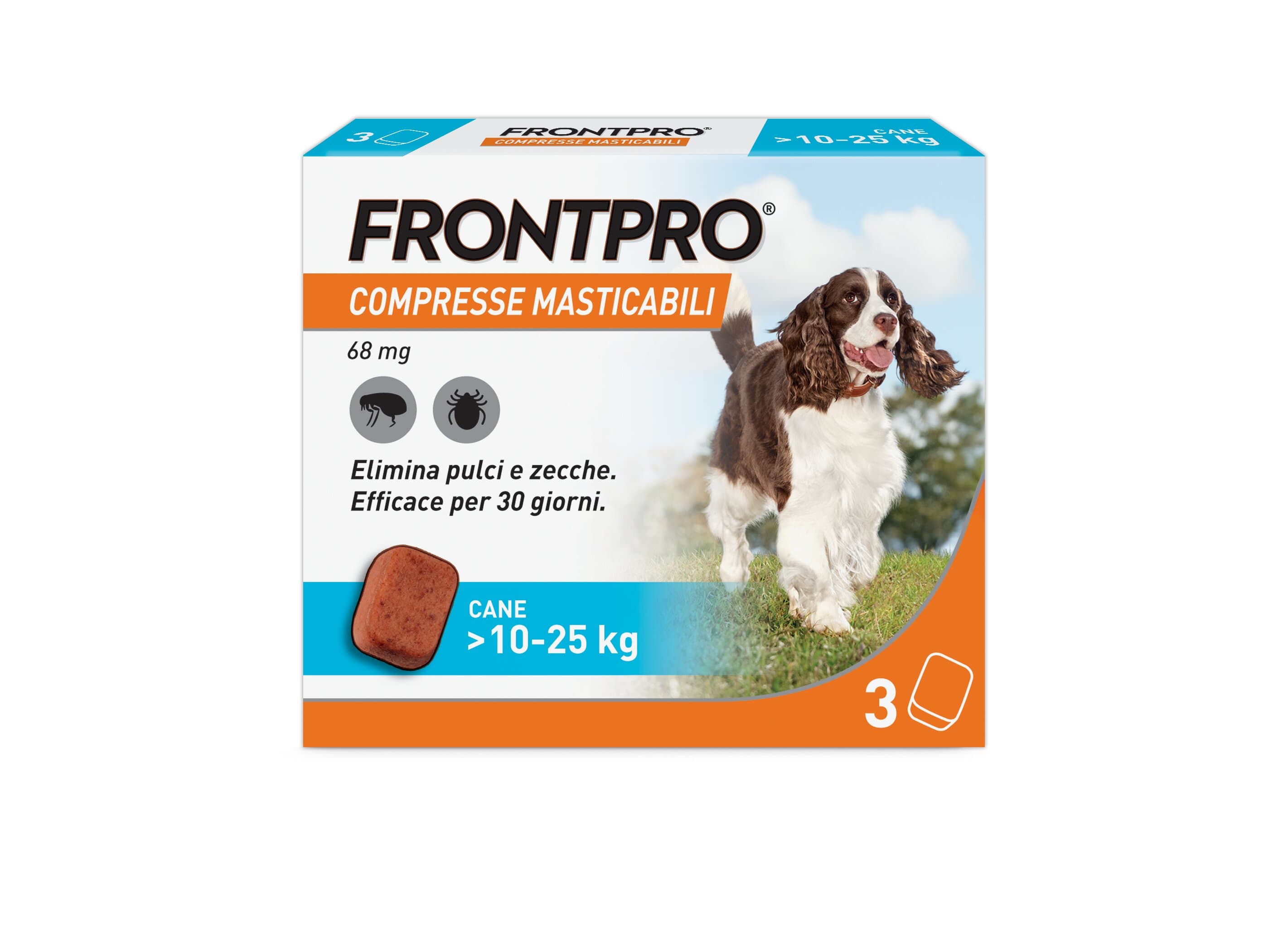 Frontpro X3 Compresse Masticabili Per Cani Contro Pulci E Zecche (10-25Kg)