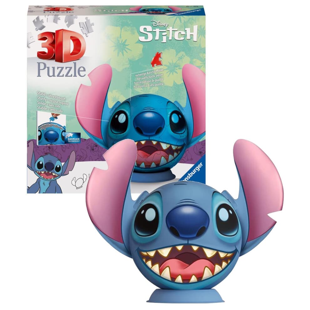 Puzzle 3D Ball Disney Stitch 72 pezzi, Da 6 anni, Ravensburger, 11574
