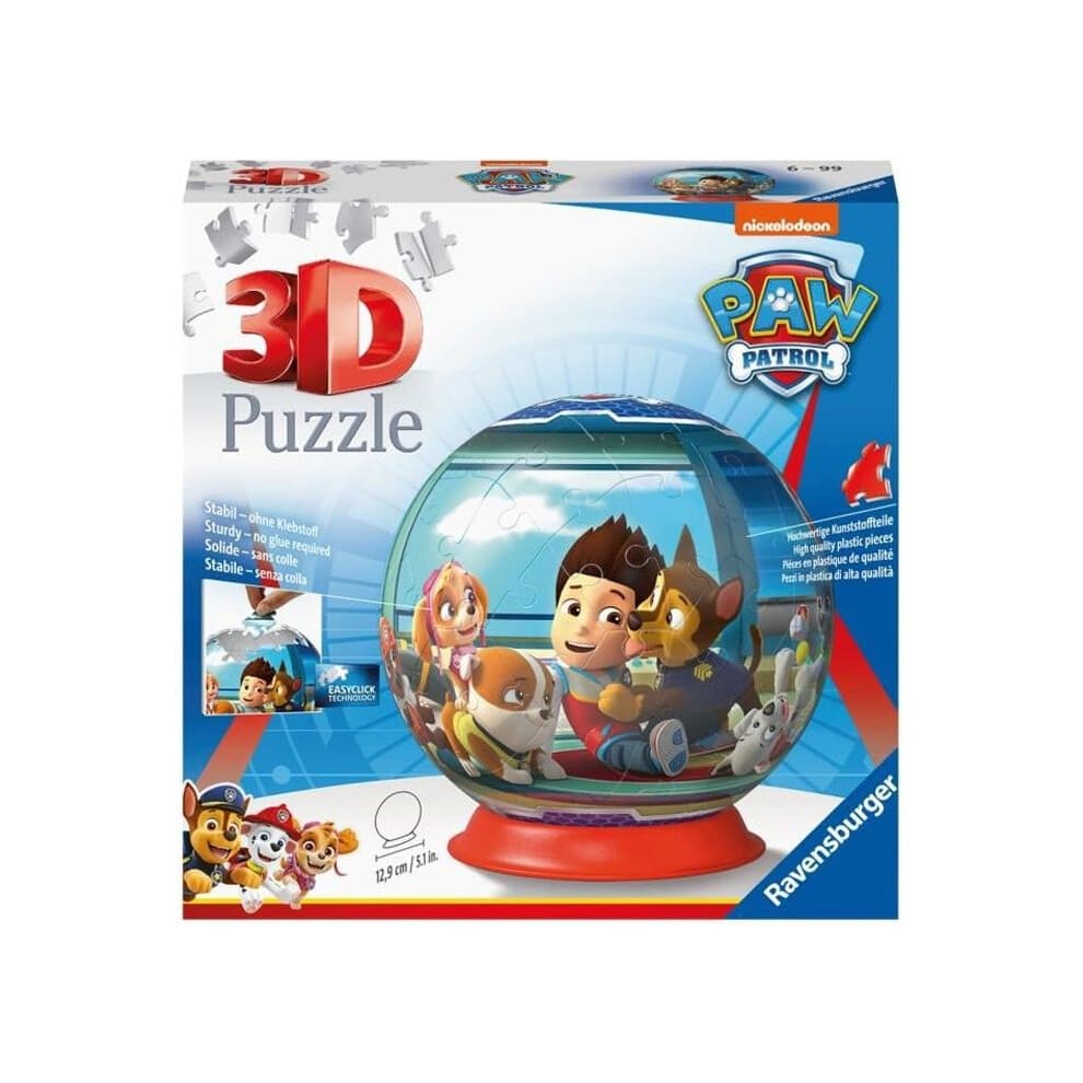 Puzzle 3D Palla Pat'Patrouille - Ravensburger - 72 pezzi numerati - Diametro 13 cm
