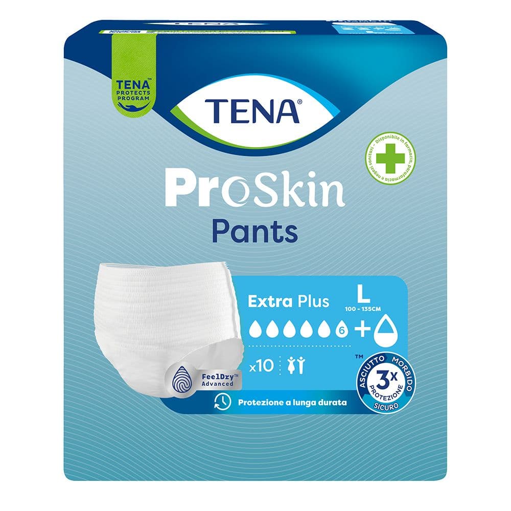 TENA Pants Extra-Plus L,  mutandine assorbenti per incontinenza 10 pz 