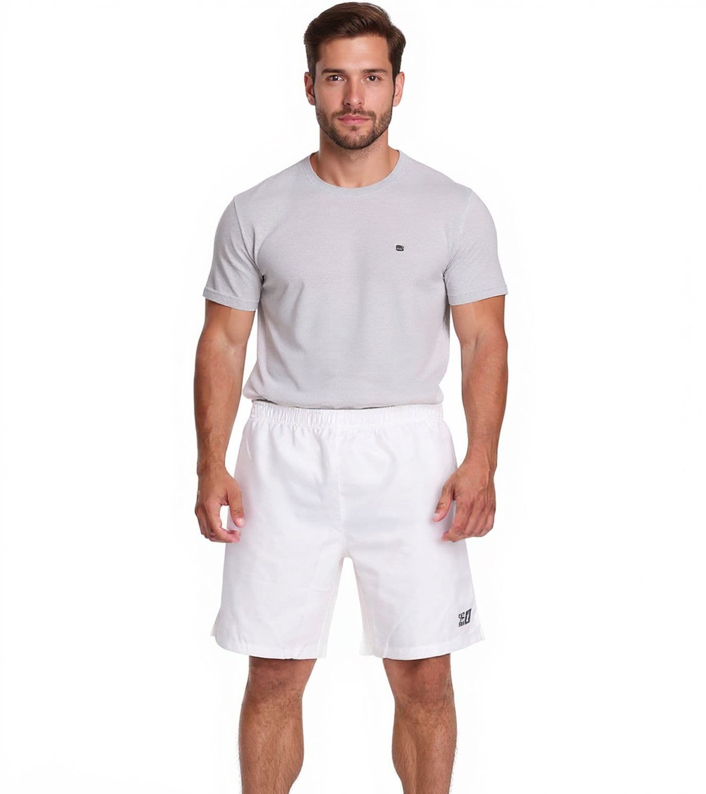 Outfitter OCEAN FABRICS pantaloncini da allenamento per uomo pantaloni sportivi sostenibili Tahi Match OUT-M-1032-OTW Bianco