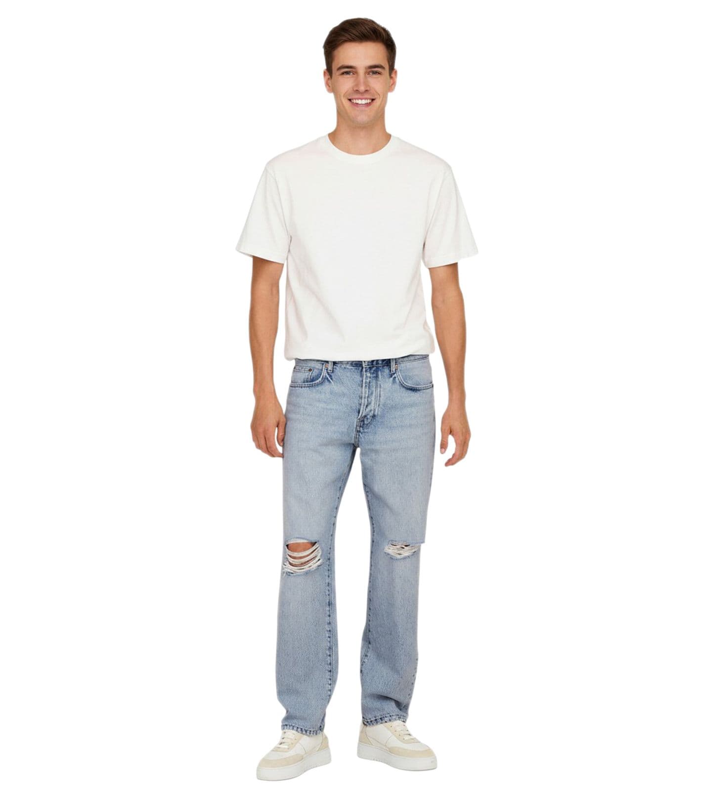 Jeans aderenti modello Edge 8785 Tai di ONLY & SONS, in denim azzurro chiaro