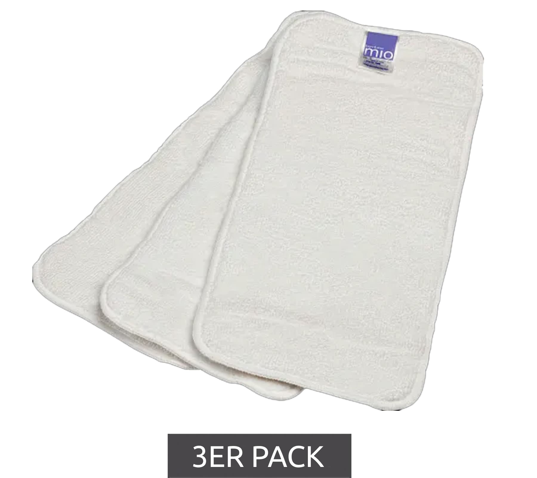Confezione da 3 inserti assorbenti per pannolini lavabili Bambino Mio Baby Toddler con strato superiore Stay-Dry, inserto per pannolini lavabili