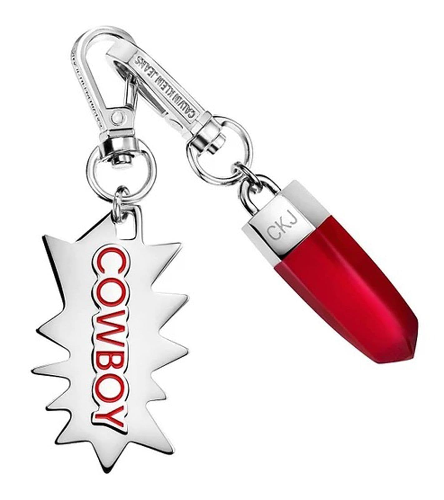 Elegante set di ciondoli Calvin Klein Downtown - Pendenti in acciaio inossidabile con resina a contrasto e logo COWBOY - Accessori per borse - 7 x 1,3 view 2