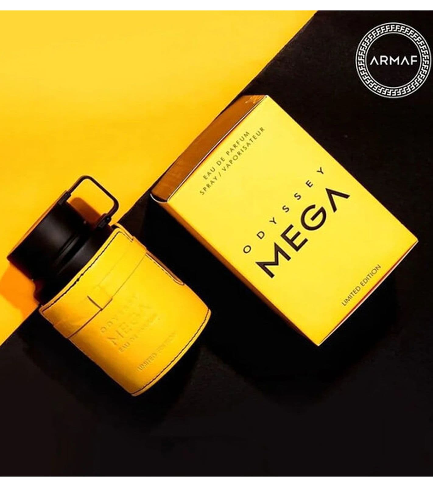 ARMAF Odyssey Mega Eau de Parfum da uomo, fragranza aromatica legnosa per il corpo, 100 ml, giallo