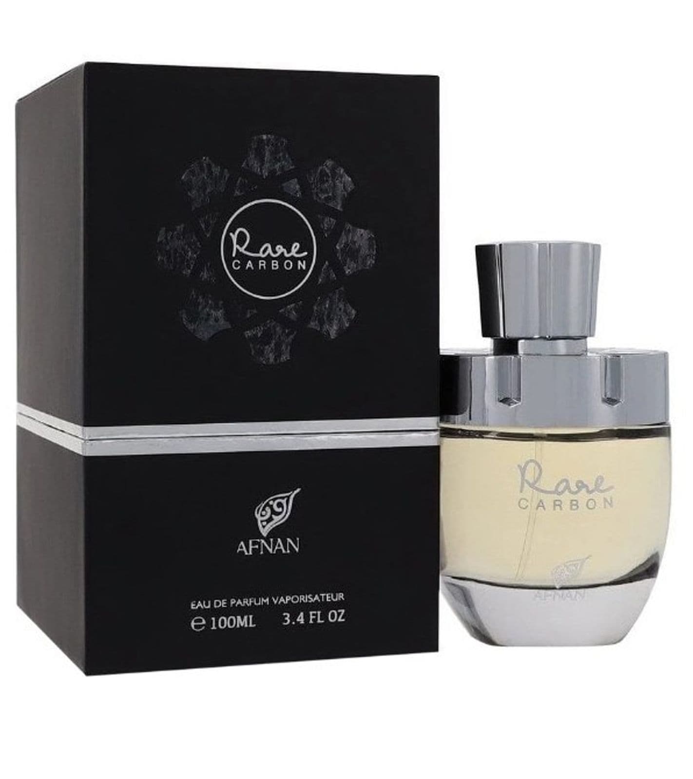 AFNAN Rare Carbon Eau de Parfum Uomo, Fragranza Cuoio Speziato 100ml Argento view 2