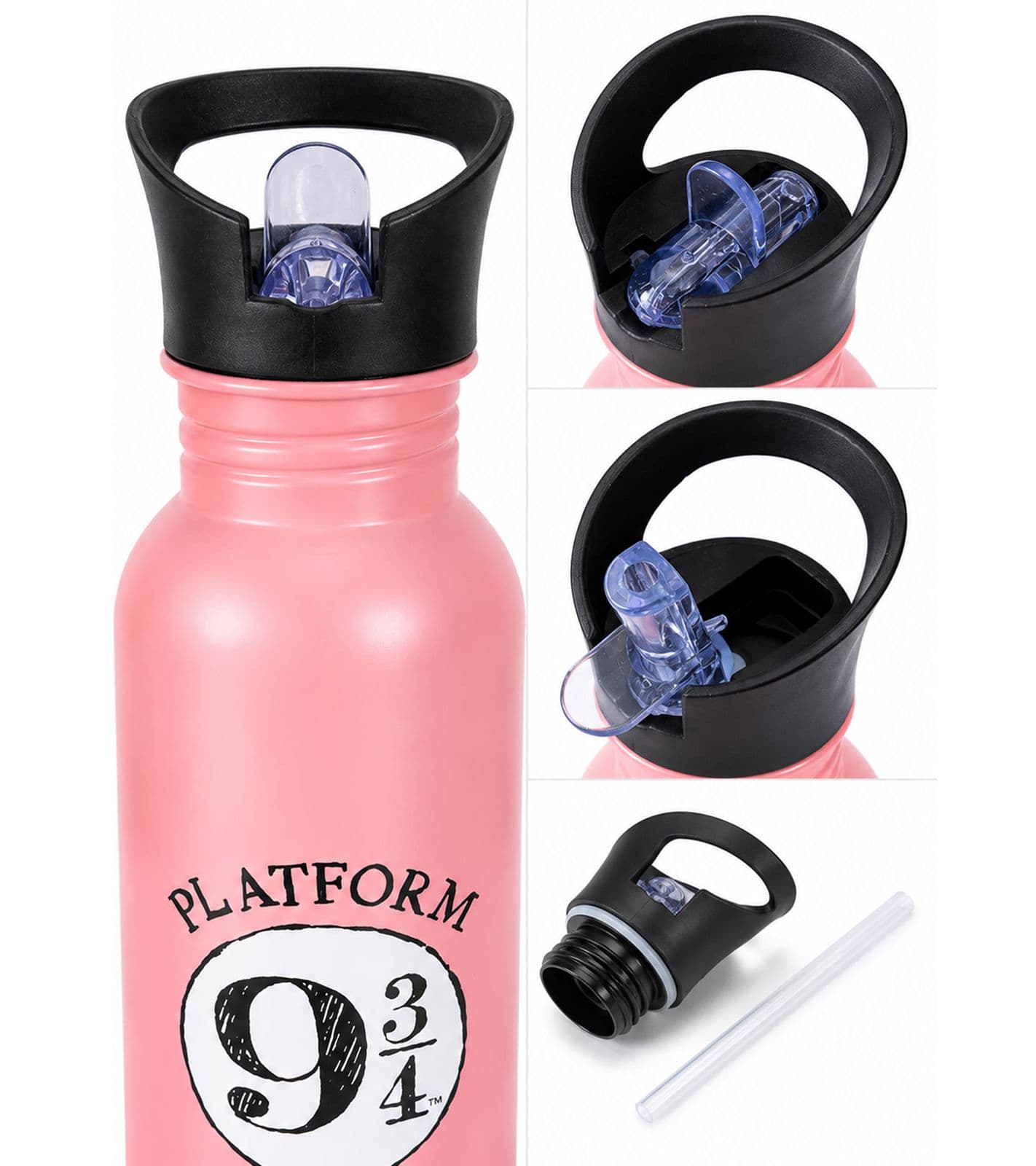 Bottiglia d'acqua Harry Potter – "Hogwarts Express" o "Back to Hogwarts" – Bottiglia in acciaio inossidabile da 500 ml con design magico (Rosa o view 2