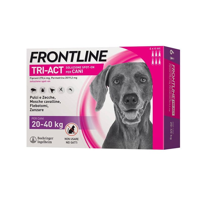 FRONTLINE TRI ACT 20/40 KG (6 pipette) - Antiparassitario in pipette per cani di taglia grande