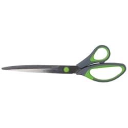 Forbici Q-Connect Softgrip lame asimmetriche grigio/verde 24