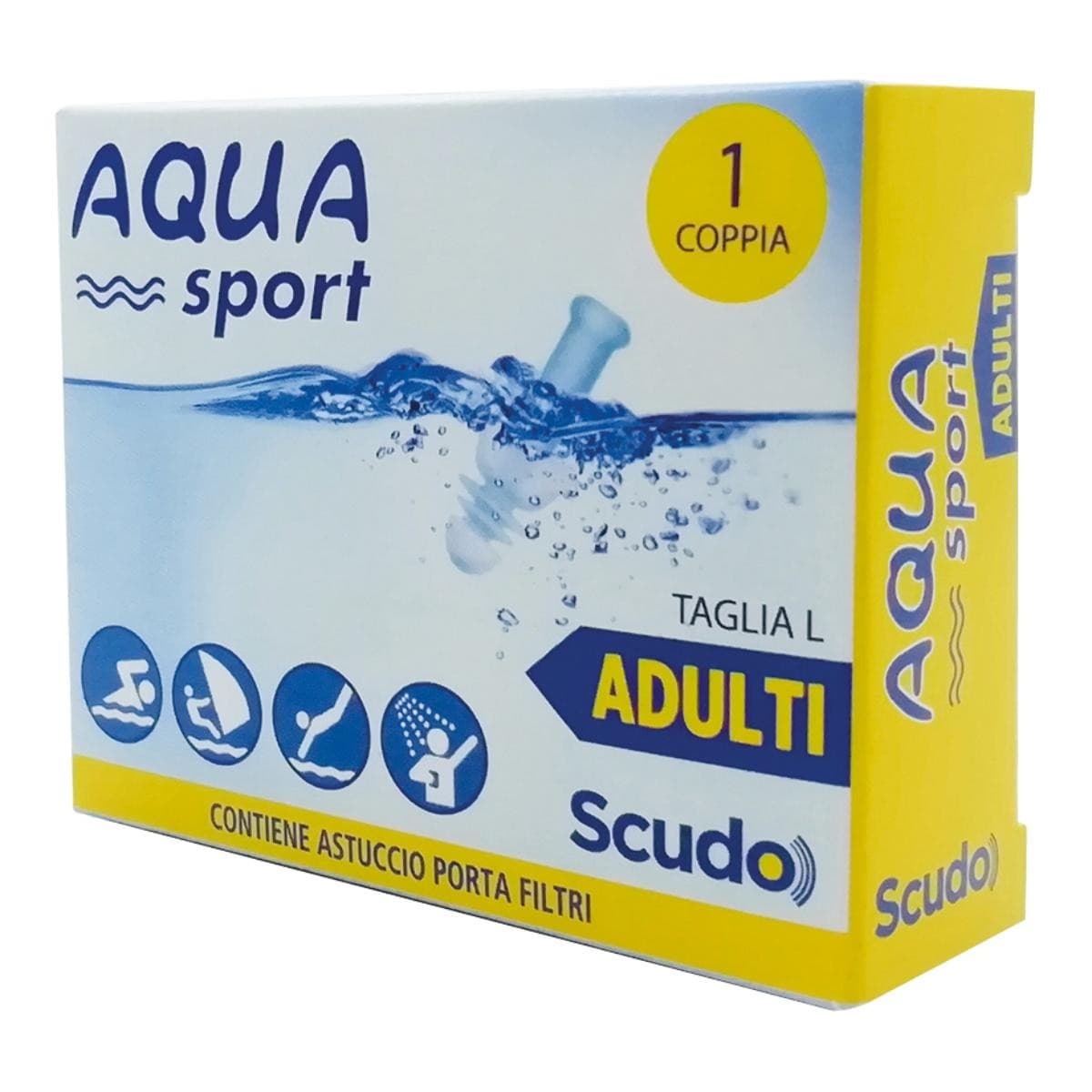 Scudo - Aqua Sport Adulti Filtro Auricolare Protegge dall'Acqua, 1 Paio