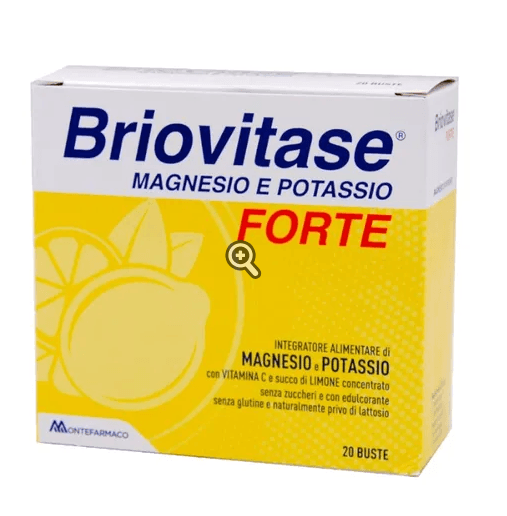 Briovitase Forte 20 Bustine Magnesio E Potassio Gusto Limone Senza Zuccheri 1 Bustina Al Giorno Contro Stanchezza E Spossatezza