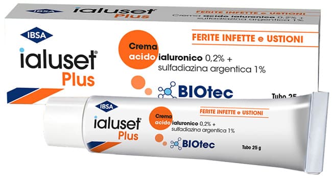 Ialuset Plus Crema a base di Acido Ialuronico e Sulfadiazina Argentica 25 mg (SCAD.02/2028)