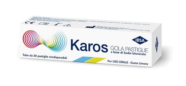 Karos Gola 20 pastiglie orodispersibili a base di Sodio Ialuronato - Gusto Limone (SCAD.03/2028)
